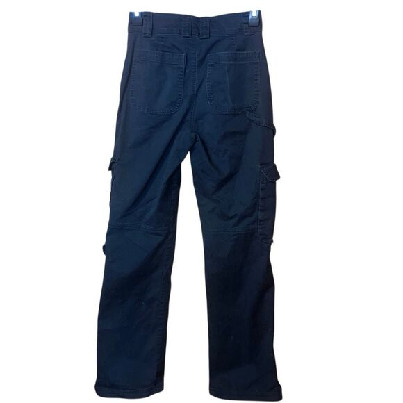 Abercrombie and fitch black cargo carpenter pants size 00/24R #751 - Picture 3 of 5